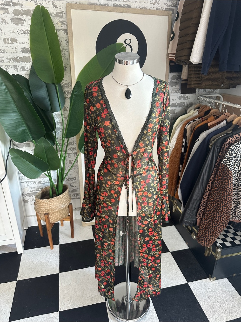 Floral Tie-Waist Maxi Dress/Duster